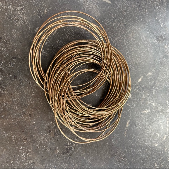 Gold-Tone 43 Interlocking Bangle Bracelets - Picture 2 of 9